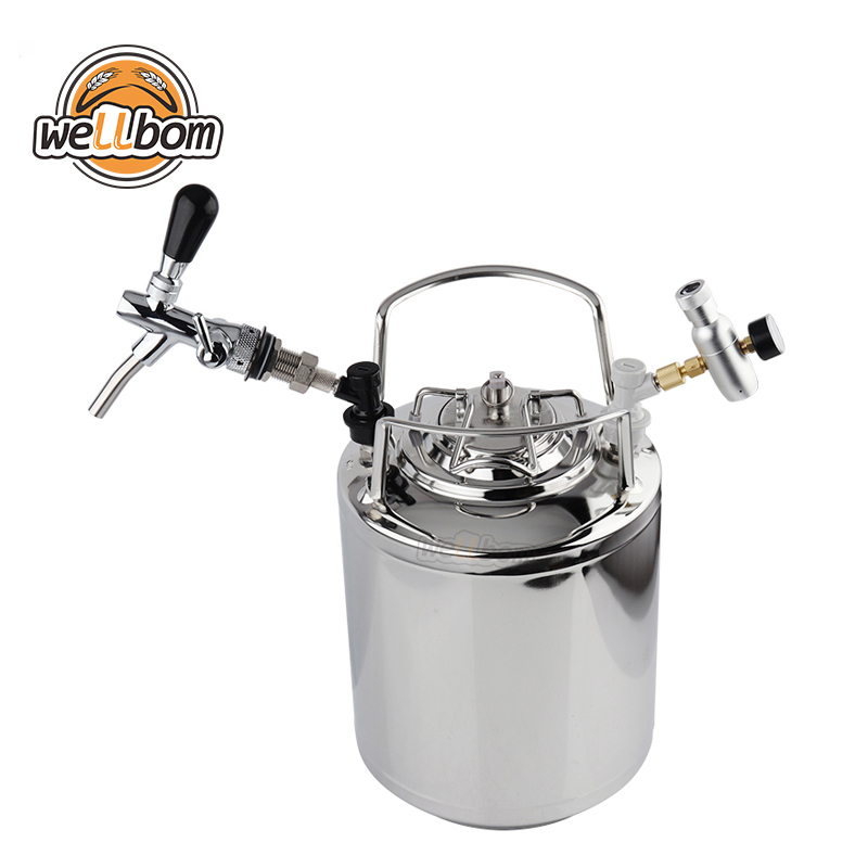 Home Brewing 10L Stainless Steel Cornelius Beer Kegs with Draft Beer Tap Corny Flow Control and Co2 Charger Kit for Sale